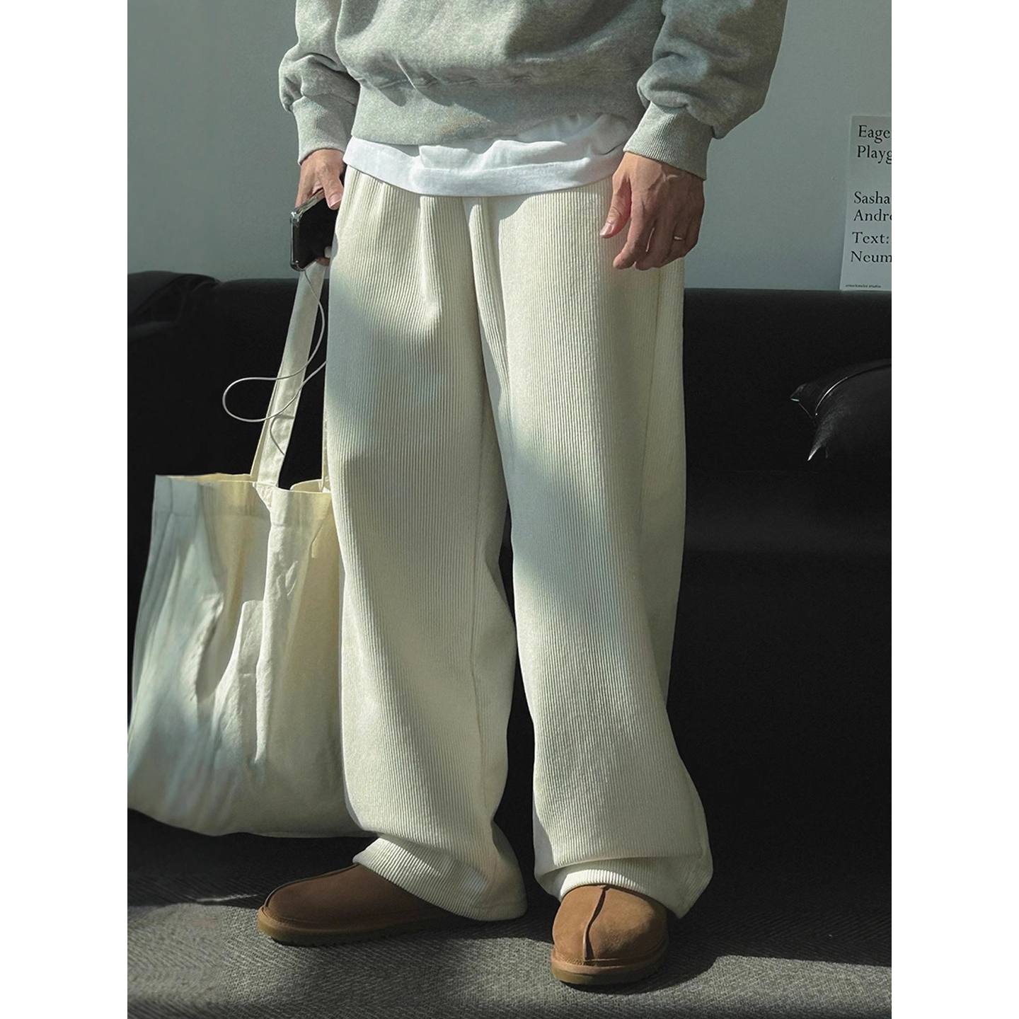 韩国代购男装灯芯绒百搭休闲裤