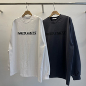 韩国东大门代购 男 T恤衫 DEAR高档百货级棉质春季 字母宽松休闲长袖