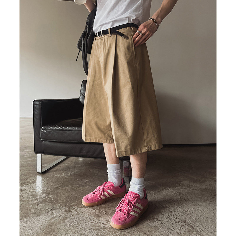 ANAN韩国东大门代购时尚立体折叠掐褶重工设计师过膝休闲短裤男,男装,短裤,淘宝优惠券,粉丝福利购,淘宝优惠卷