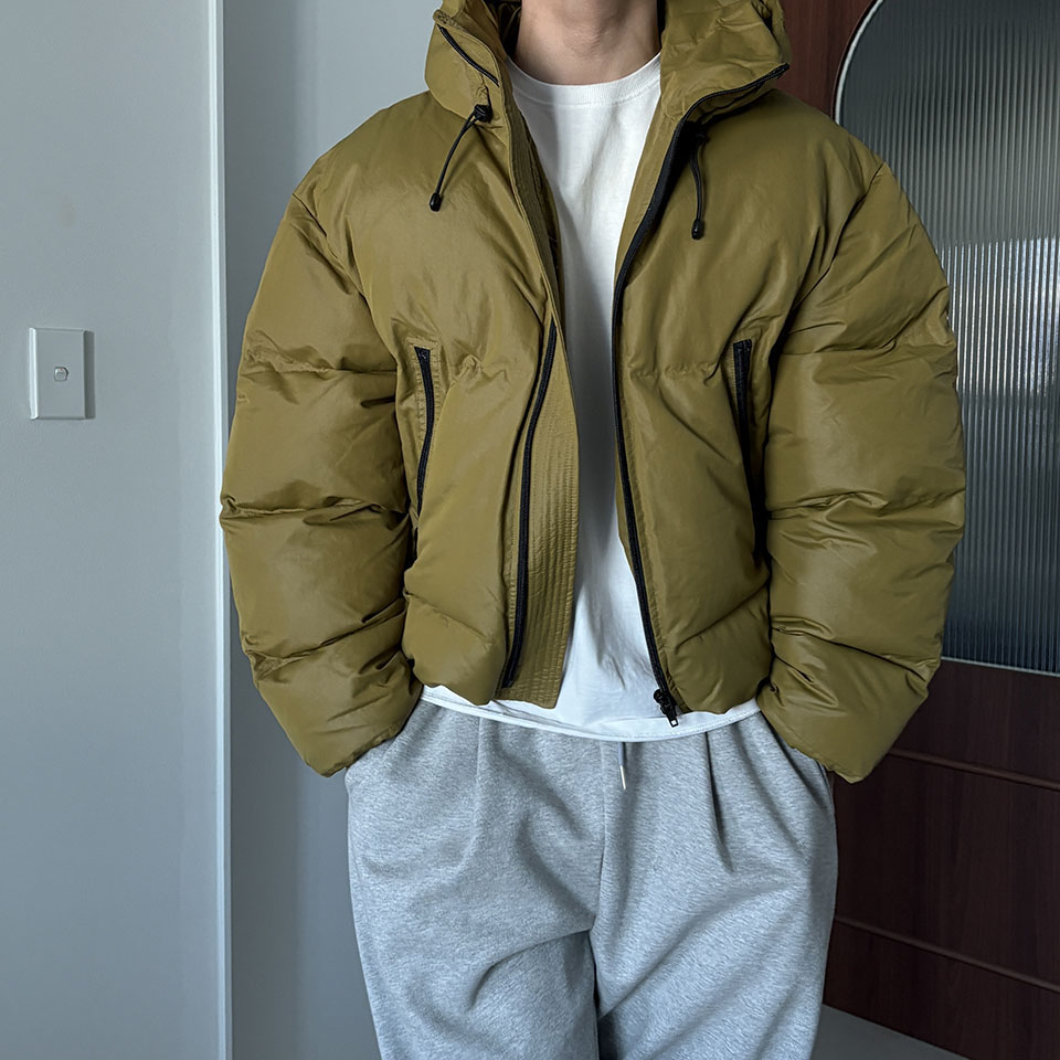 韩国东大门代购时尚蓬松空气感防风保暖连帽休闲棉服外套男棉衣