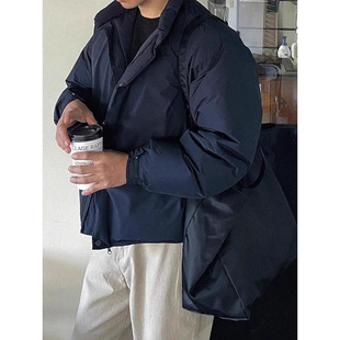 ANAN韩国东大门代购冬季时尚重工保暖廓形蓬松短款羽绒服外套男