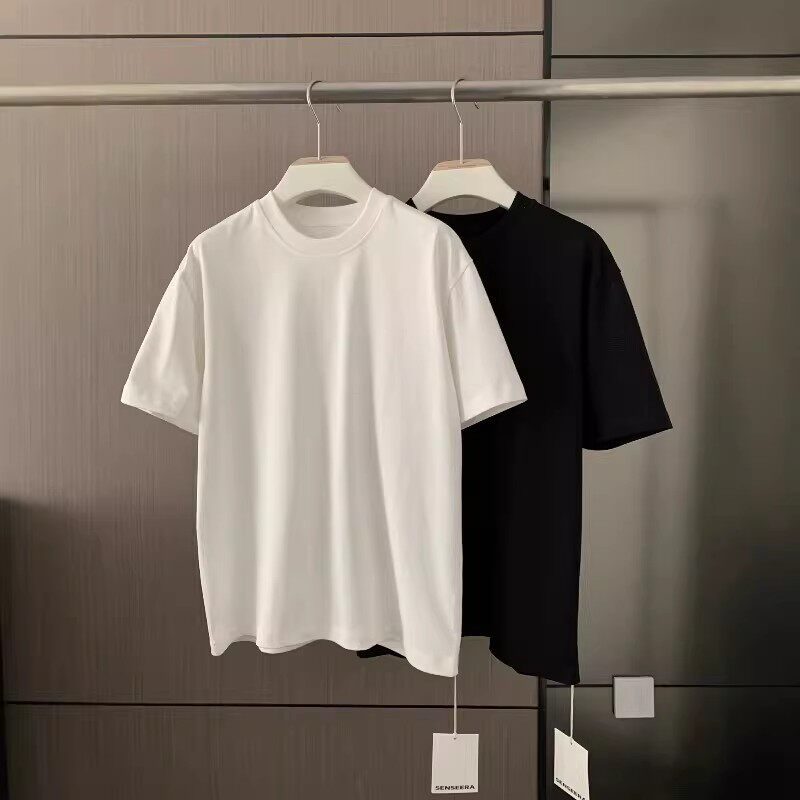 韩国东大门代购SIGNIGT直播高品重工时尚阔版夏季休闲短袖T恤衫男