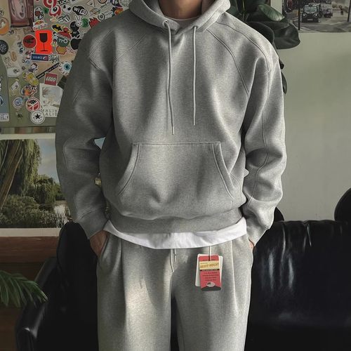 韩国代购高品重工加绒连帽卫衣男