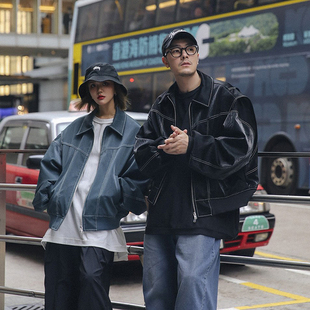 拼接外套 高品光泽感纹理夹克男女款 韩国东大门代购 OWN直播春季