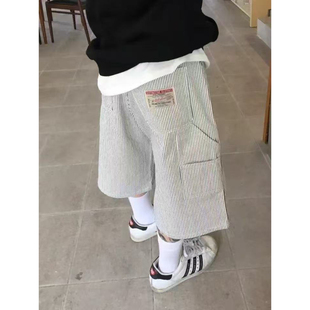 夏季 男女款 高街时尚 休闲条纹百慕大短裤 工装 ANAN韩国东大门代购