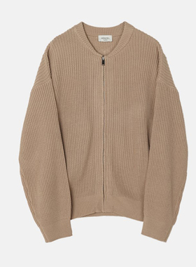 韩国代购男装HENDEL秋冬高品气质小V领阔版精工拉链针织开衫外套