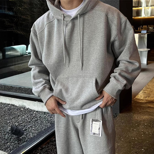 国内现货！代购秋冬LAINE高品精工USA棉重工加绒连帽卫衣男帽衫