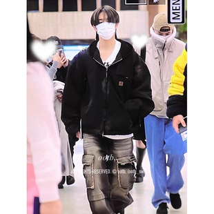 潮流毛边阔腿牛仔裤 韩国代购 男 个性 池昌民同款 The boyz金善旴