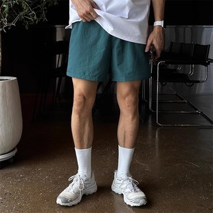 松紧腰尼龙带内衬运动休闲短裤 韩国东大门代购 薄款 夏季 男 福利款