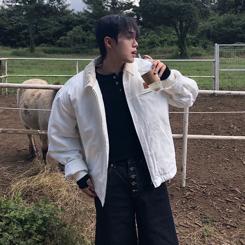 ANAN韩国东大门代购工装飞行棉服宽松百搭潮流长袖休闲夹棉外套男