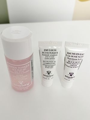 满88包邮 sisley花香水30ml/全能乳液4ml/黑玫瑰精华4ml小样