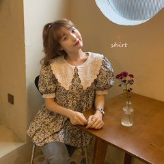 Real price Lace Baby collar shirt