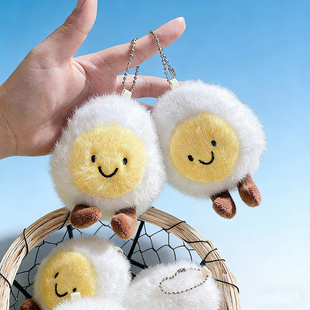 趣味水煮蛋毛绒挂件可爱礼物玩偶娃娃公仔钥匙扣包挂饰婚庆小礼品