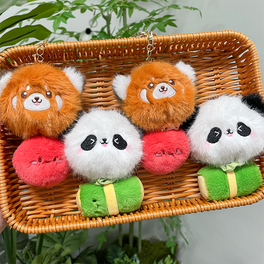 抽拉祝福语小熊毛绒玩具书包挂件