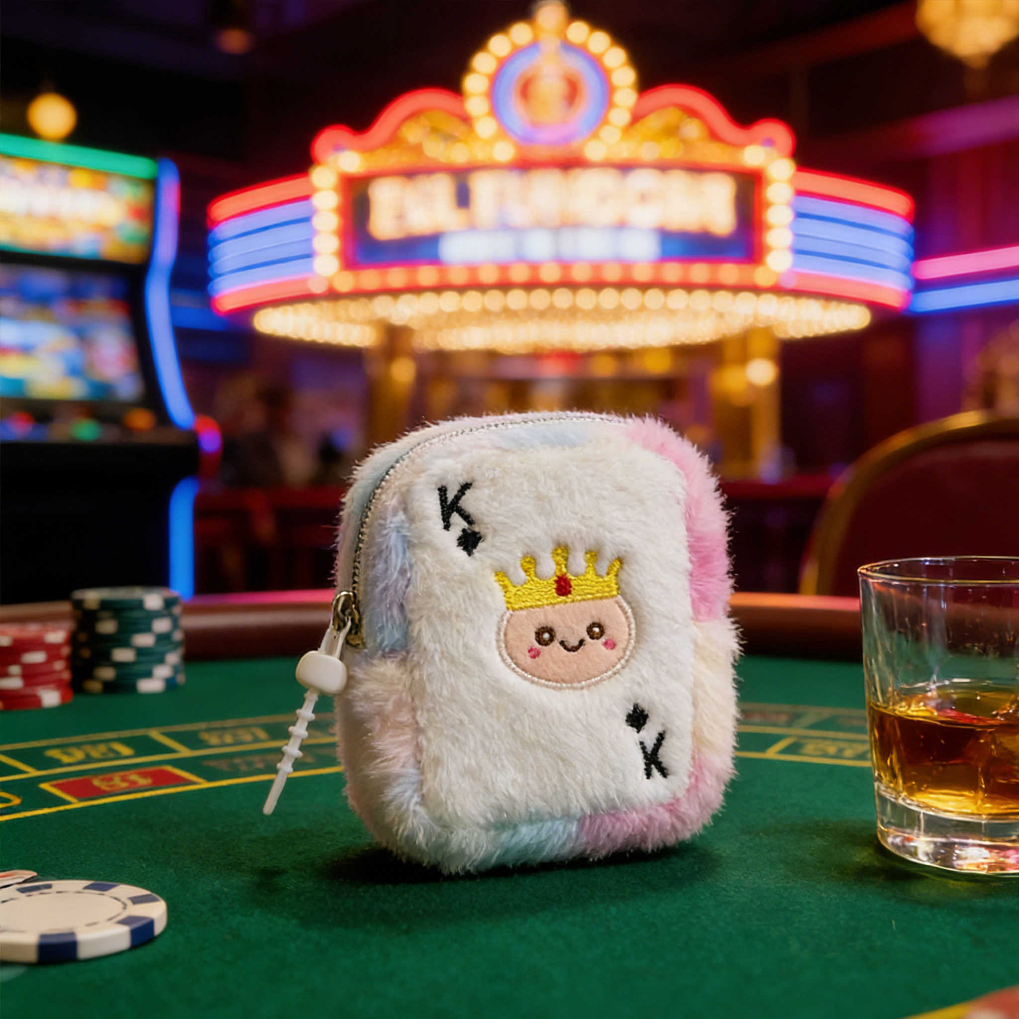 创意黑桃A毛绒零钱包挂件耳机数据线女生口红老K收纳包节庆小礼品,节庆用品/礼品,创意零钱包,淘宝优惠券,粉丝福利购,淘宝优惠卷