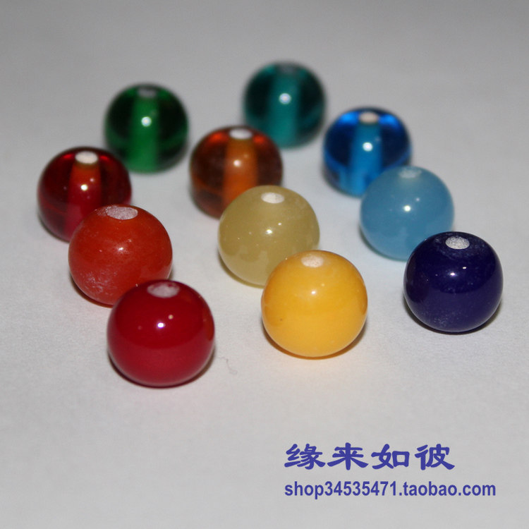 直径10-11mm琉璃各种颜色圆珠 散珠隔珠 子弟珠 佛珠菩提DIY配饰图片