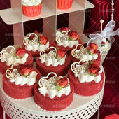 红色婚礼甜品台装 饰镂空爱心love纸杯蛋糕小摆件订婚宴推推乐贴纸