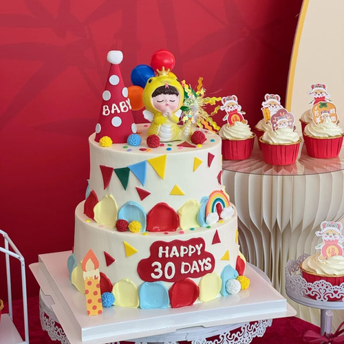 蛇宝宝蛋糕甜品台装饰