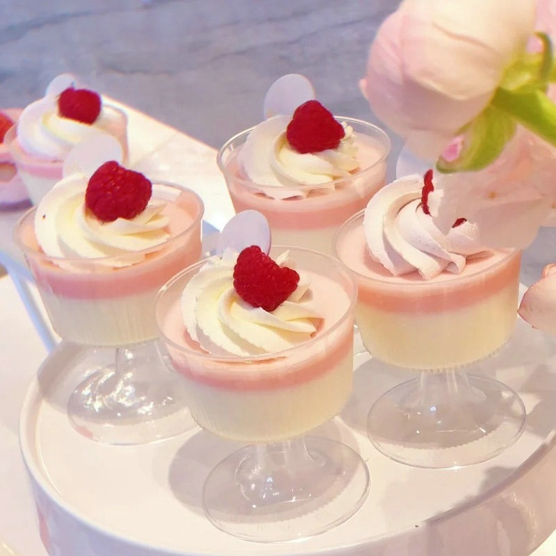 慕斯杯果冻杯方形一次性布丁杯子透明蛋糕盒小酒杯酸奶杯子奶茶杯