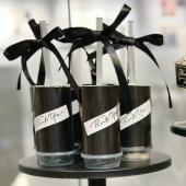 thankyou推推乐贴纸黑色系生日甜品台装 饰椅子杯慕斯杯插件布丁纸