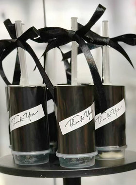 thankyou推推乐贴纸黑色系生日甜品台装饰椅子杯慕斯杯插件布丁纸