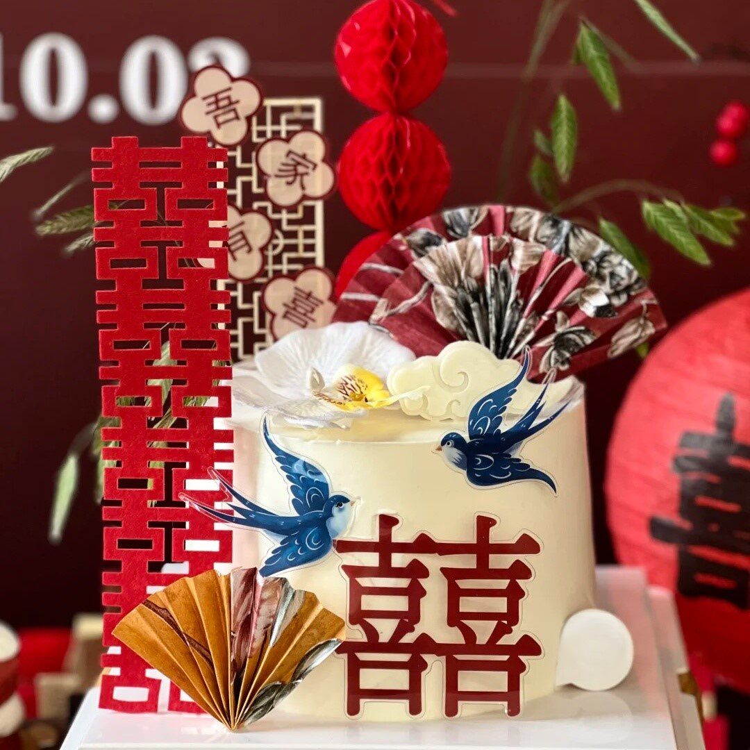 新中式红色订婚礼装饰插件