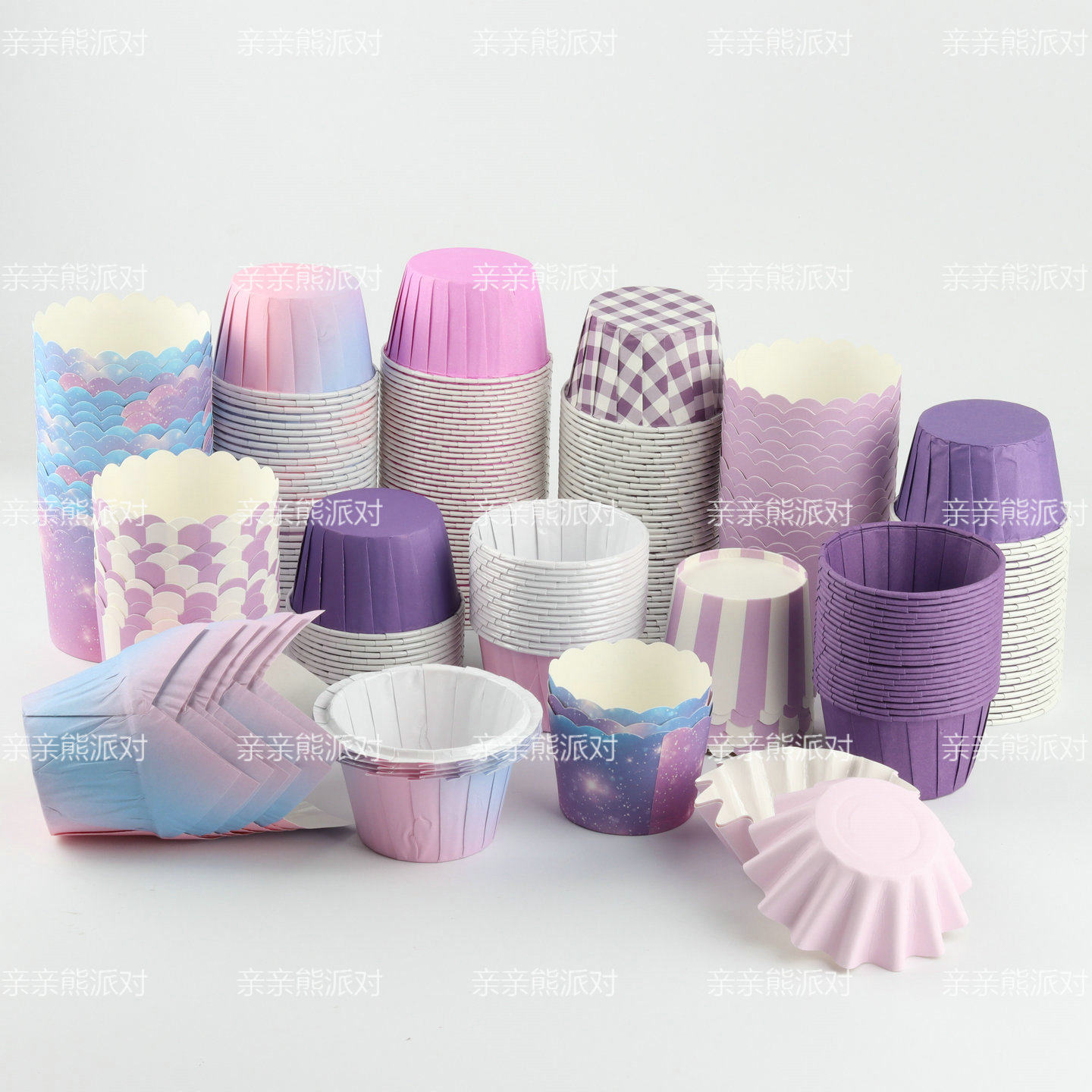 紫色系甜品台装饰纸杯蛋糕杯子卷口淋膜防油杯马芬杯机制杯耐高温,厨房/烹饪用具,烘焙用纸,淘宝优惠券,粉丝福利购,淘宝优惠卷