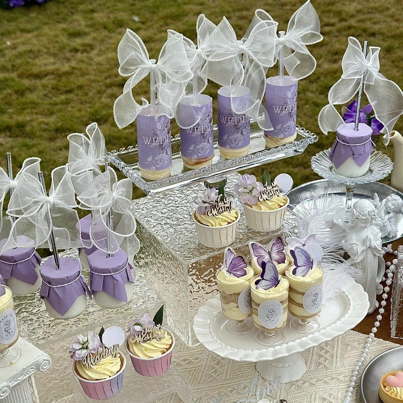 紫色甜品台蛋糕装饰蝴蝶摆件婚礼推推乐贴纸慕斯杯纸杯插件布丁纸,节庆用品/礼品,节日装扮用品,淘宝优惠券,粉丝福利购,淘宝优惠卷