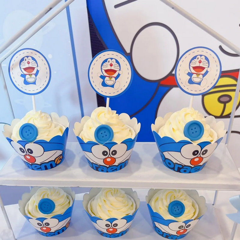 哆啦a梦甜品台装饰推推乐贴纸