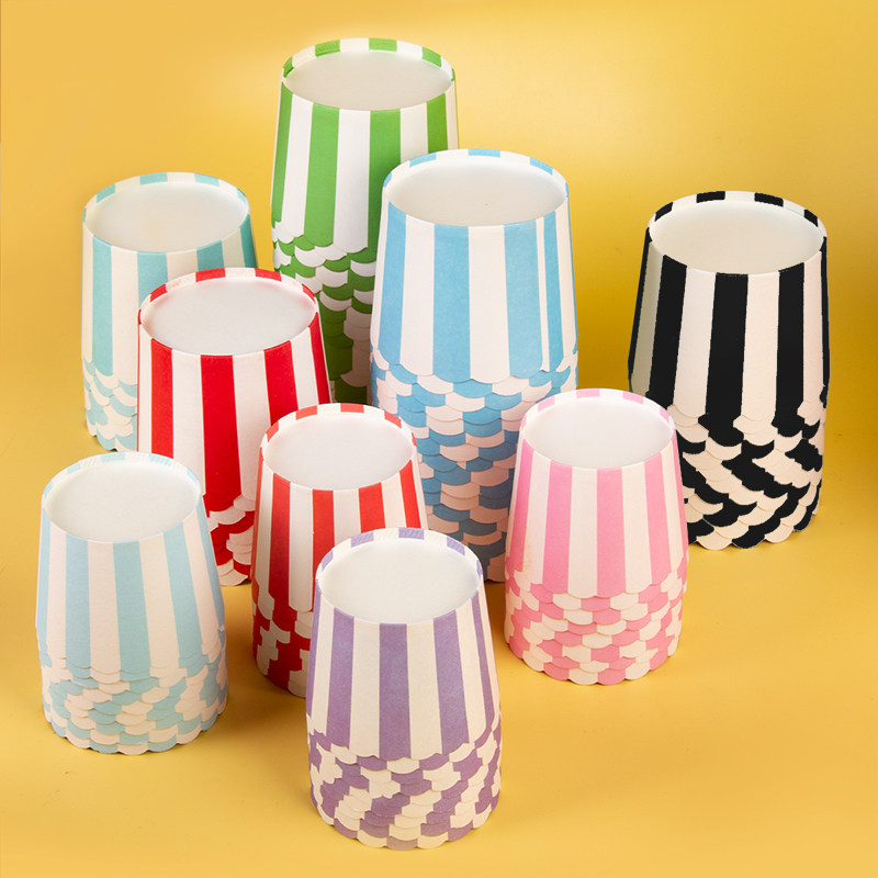 条纹淋膜防油蛋糕杯子粉蓝紫黑彩色蛋糕纸杯甜品台烤箱专用杯托,厨房/烹饪用具,烘焙用纸,淘宝优惠券,粉丝福利购,淘宝优惠卷