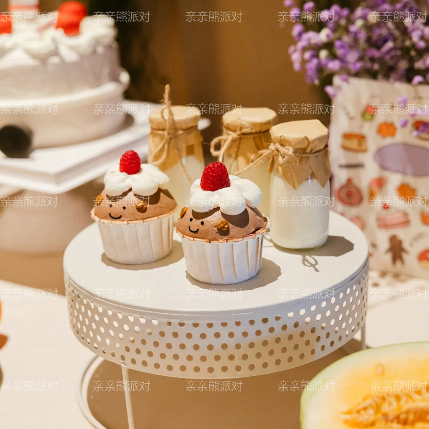 彩色布丁纸甜品台装饰一次性