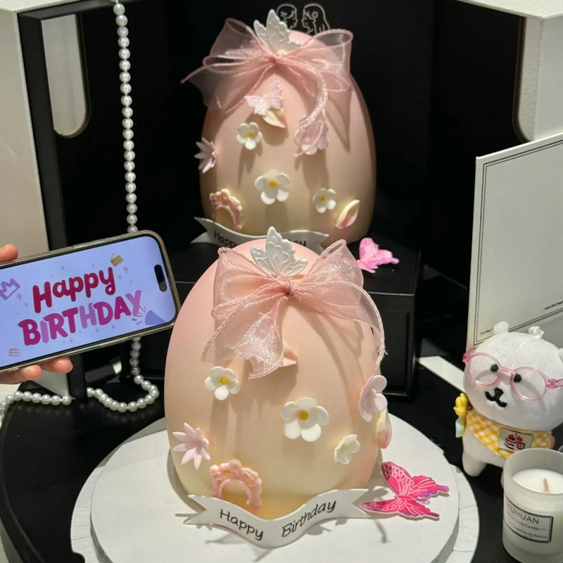 高颜值网红同款破壳日鸡蛋壳生日蛋糕装饰巧克力模具创意手敲乐