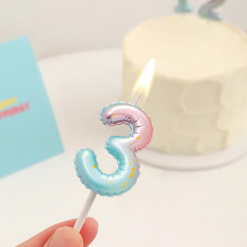 生日派对ins风银河渐变数字蜡烛