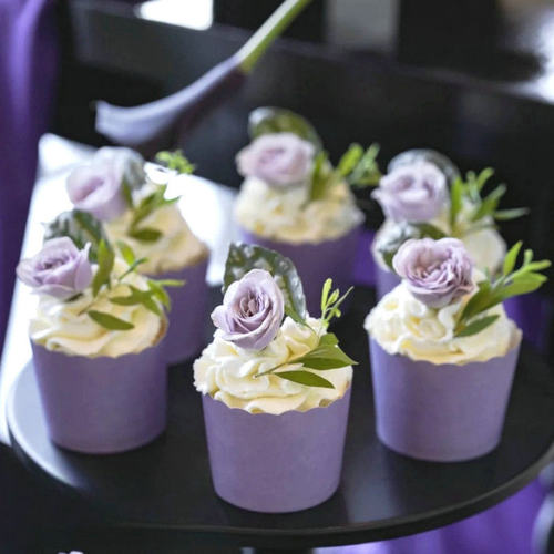 紫色纸杯蛋糕纸杯烤箱用机制杯