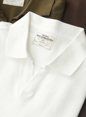 夏季美式复古翻领短袖T恤珠地棉商务休闲男士阿美咔叽V领polo衫男