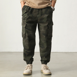 春秋款 男士 休闲宽松哈伦长裤 美式 子 迷彩工装 复古机能束脚裤 裤