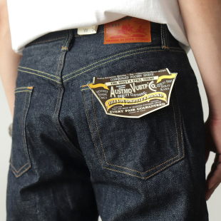 复古高腰休闲纯棉加厚长裤 重磅红边赤耳牛仔裤 男直筒阿美咔叽美式