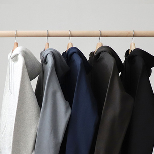 弧线插肩连帽卫衣男女阿美咔叽日系复古加厚加绒运动休闲帽衫 外套