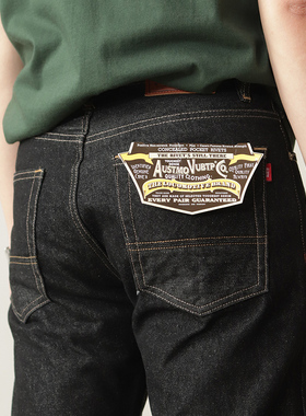 重磅黑色牛仔裤男直筒修身阿美咔叽美式复古原色水洗休闲长裤男