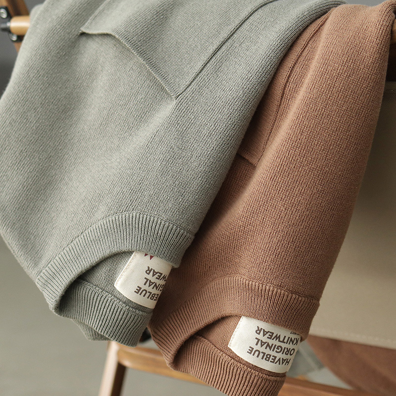 日系复古秋季新款口袋毛衣针织衫