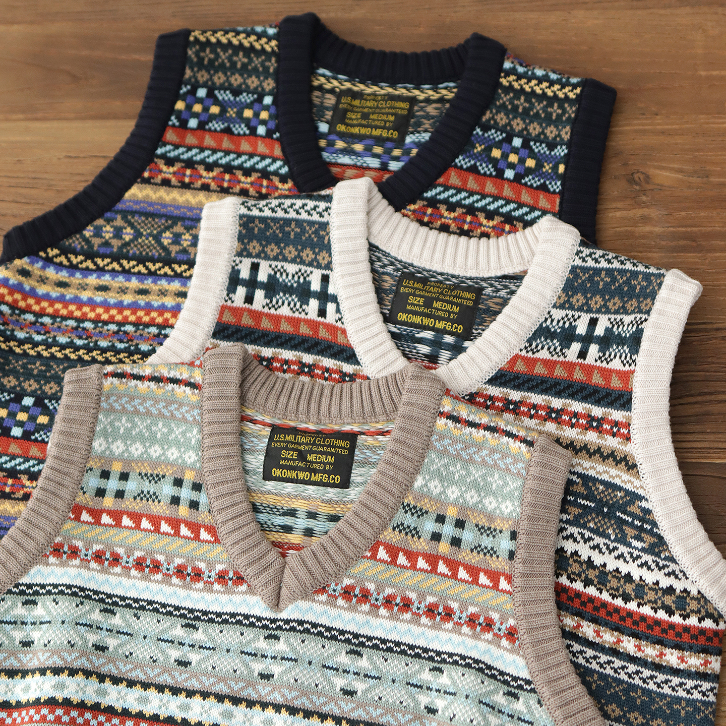 美式复古费尔岛毛衫v领叠穿羊毛坎肩秋冬无袖线衣针织背心马甲男