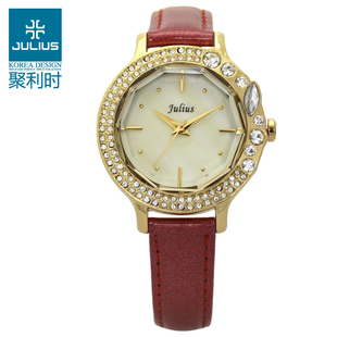 正品 时尚 防水石英表大表盘女士手表JA 631 聚利时皮带女表韩版
