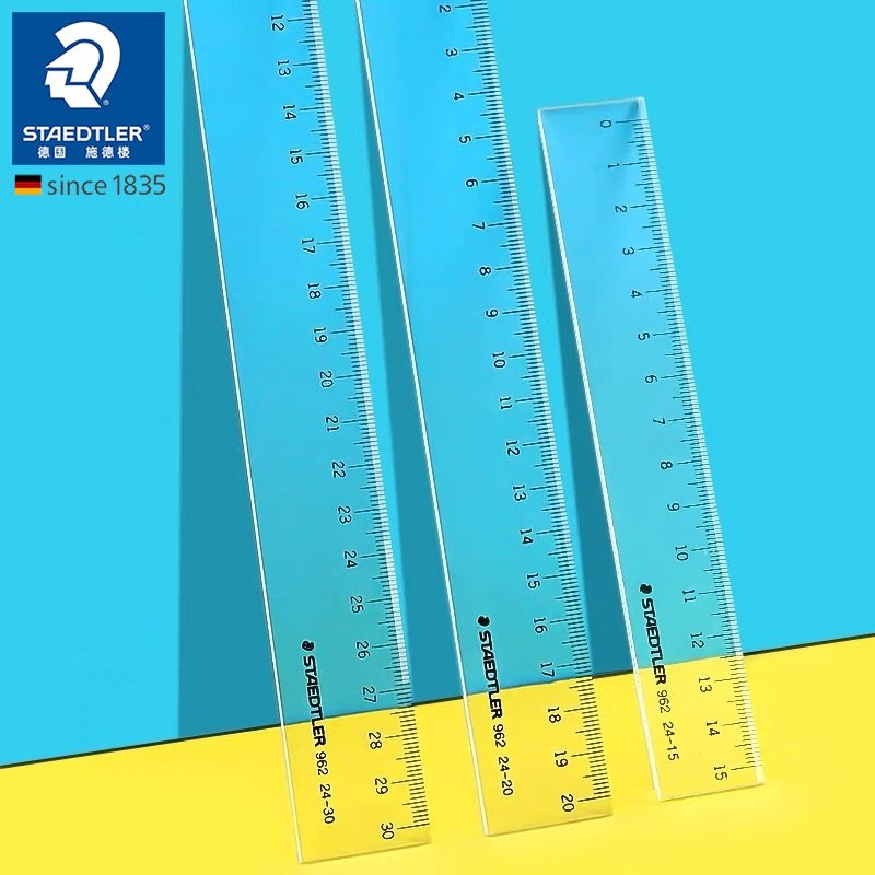 德国施德楼STAEDTLER 962 15|20|30cm厘米 精准学生绘图尺子直尺