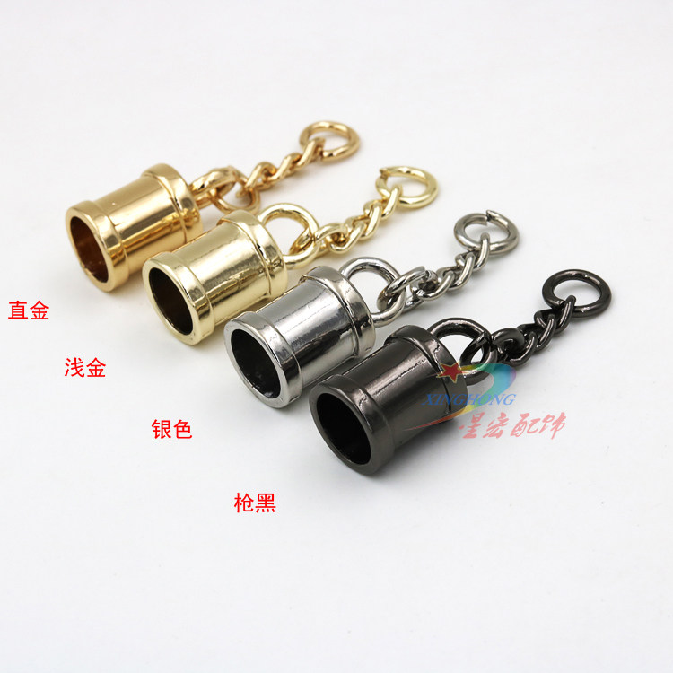 METAL HANGING CLOCK BLACK GUNMETAL STRAIGHT ROPE BUCKLE TASSEL HEAD DIY CLOTHING BAGS ROPE TAIL BUCKLE ACCESSORIES ACCESSORIES