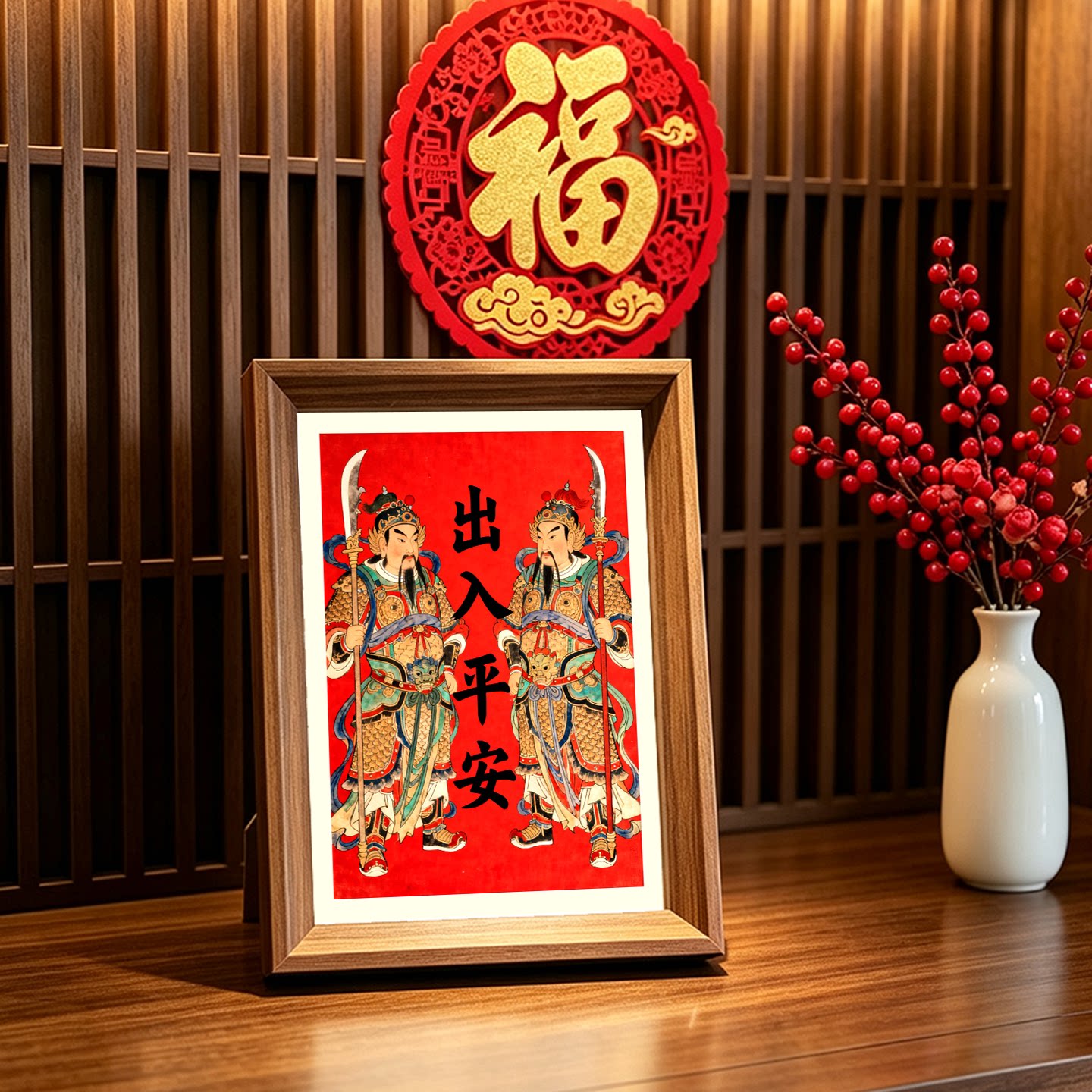 乔迁新居装饰门神入户玄关桌面摆件客厅电视柜新家布置出入平安