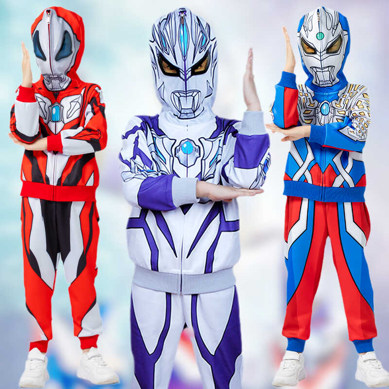 奥特曼衣服男童运动套装秋装赛罗小男孩儿童冬季童装小童时髦帅气