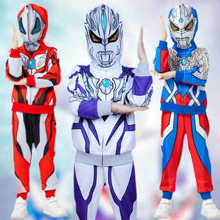 奥特曼衣服男童运动套装秋装赛罗小男孩儿童冬季童装小童时髦帅气