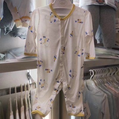 安宝儿单排扣哈衣竹纤维夏季柔软