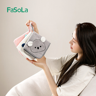 日本FaSoLa挂式擦手毛巾可爱吸水不臭抹干手帕加厚不掉毛擦手布
