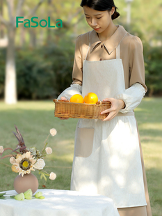 日本FaSoLa林格围裙厨房防水防油围腰女家用时尚做饭裙工作罩衣